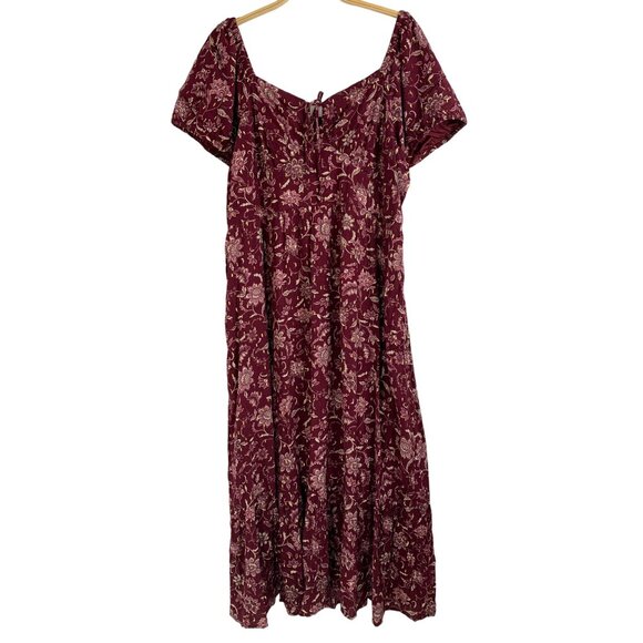 Womens Lane Bryant Peasant Dress Size 18 Off Shoulder Midi Length A-line 6850 - Picture 8 of 15